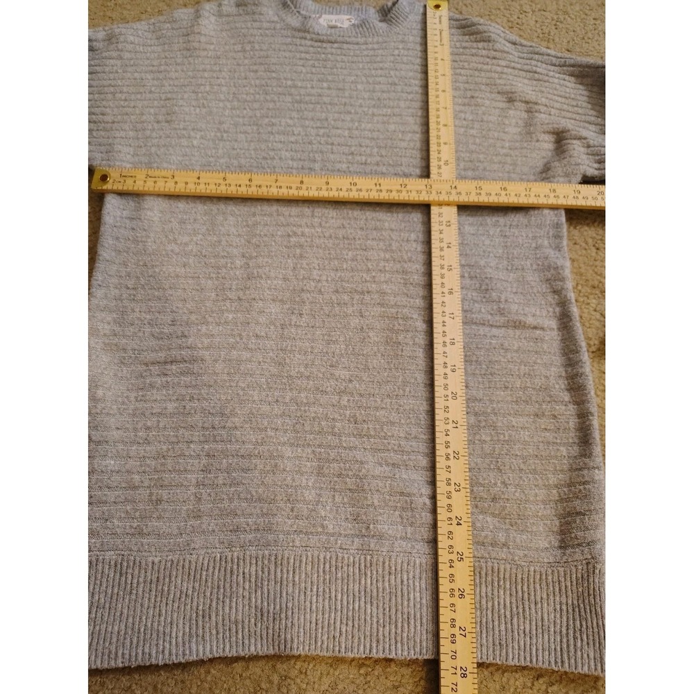 Pink Rose Sweater Women's XS Gray Cozy Causal Office Preppy Fitted Cute